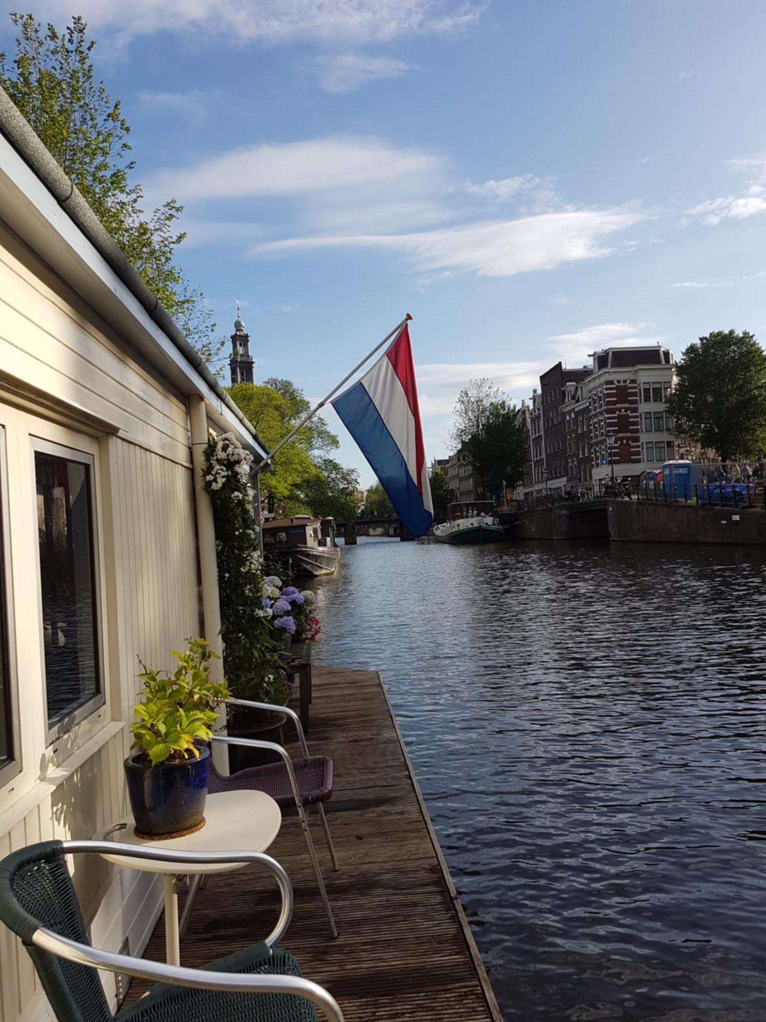 Pantheos Top Houseboat Amsterdam Bagian luar foto